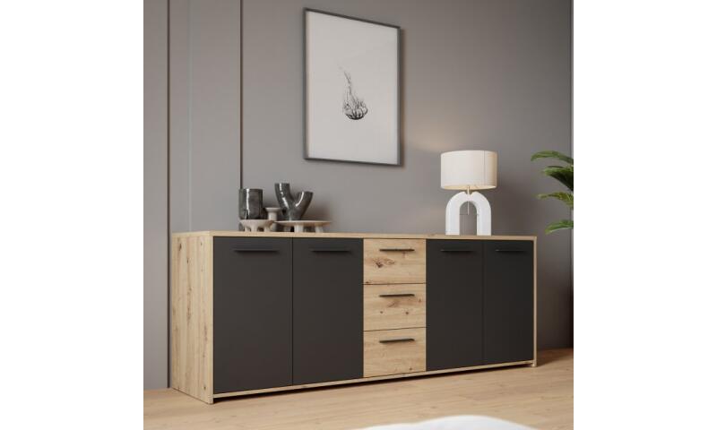 PAFK-01 PATRYK komoda dąb artisan / czarny - obrazek 5