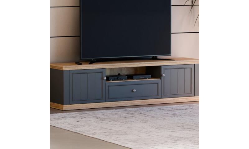 PTFR-03 PATRYCJA szafka RTV dąb mauvella / uni wolfram szary - obrazek 5