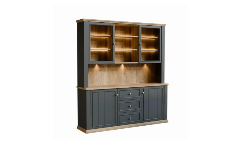 PTFW-02 PATRYCJA witryna dąb mauvella / uni wolfram szary - obrazek 5