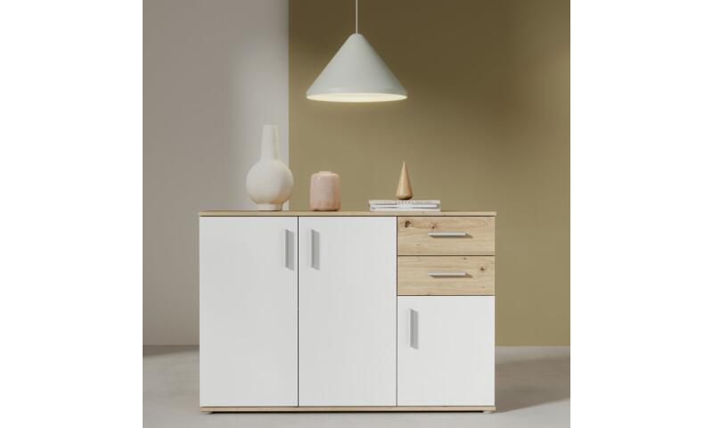 NOFK-59 NORBERT komoda dąb artisan / biały - obrazek 4