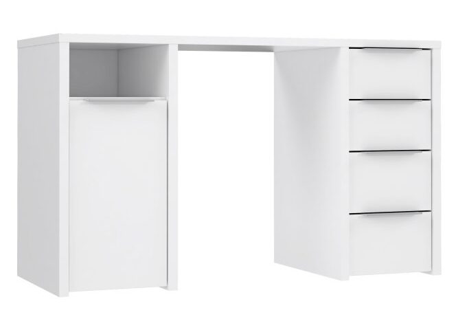 Białe biurko 125x50 cm z 4 szufladami i szafką Indeks: CLPB251-120 nofb-44