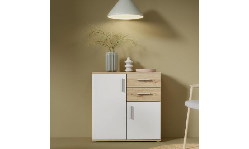 NOFK-56 NORBERT komoda dąb artisan / biały - obrazek 4