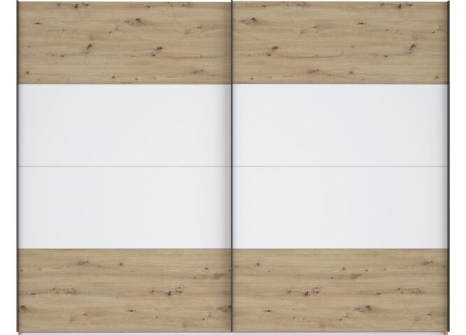 Opis Ta 2-drzwiowa szafa przesuwna sprawi, że sypialnia zyska wyróżniający element aranżacji i funkcjonalny mebel. Polecana zwłaszcza do wnętrz urządzonych w stylu skandynawskim. Praktyczne wnętrze szafy zagwarantuje wygodę w przechowywaniu ubrań, pościeli i innych rzeczy osobistych. Przestronna szafa o wymiarach: szerokość 269,8 cm x wysokość 210,5 cm x głębokość 61,2 cm Wnętrze wyposażone w 3 drążki ubraniowe oraz głębokie półki Wykonana w połączeniu dekorów: Dąb Artisan / Biały Wnętrze szafy możesz uzupełnić o listwy okalające, dodatkowe półki, komodę wewnętrzną oraz hamulec do drzwi Stabilność mebla gwarantuje montaż do ściany (komplet okuć w zestawie) Szafa dobrze komponuje się z innymi meblami z kolekcji CISMON Szczegóły produktu Informacje logistyczne Instrukcje montażu i karty bezpieczeństwa produktu Szafa przesuwna 270 cm CISMON Dąb Artisan/Biały Indeks: NERS12411-C830 CSFS-01 CZESIA szafa