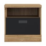 Opis Szafka nocna KASZIMIRO z podręczną szufladą i niewielką przestrzenią pomoże zorganizować drobiazgi codziennego użytku. Na blacie możesz ustawić lampkę nocną, wazon z kwiatami lub lampion, a w szufladzie schować leki, kosmetyki i łądowarkę. Mebel o wymiarach 48,5 cm szerokości, 48,2 cm wysokości oraz 43,1 cm głębokości Szafka łączy dekory Dąb Waterford i czarny Maksymalne obciążenie blatu do 20 kg Maksymalne obciążenie szuflady do 5 kg Wybrane elementy mebla zabezpieczono odpornym na uszkodzenia obrzeżem ABS Wybrane elementy mebla zabezpieczono odpornym na uszkodzenia obrzeżem ABS Szczegóły produktu Informacje logistyczne Instrukcje montażu i karty bezpieczeństwa produktu Szafka nocna 50 cm z szufladą KASZIMIRO Dąb Waterford/Czarny Indeks: KZMK011-M328 KOFS-12 KONRAD szafka nocna