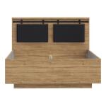 Łóżko 140x190 cm KASZIMIRO Dąb Waterford/Czarny Indeks: KZML2142-M328 KOFS-14 KONRAD stelaż łóżka