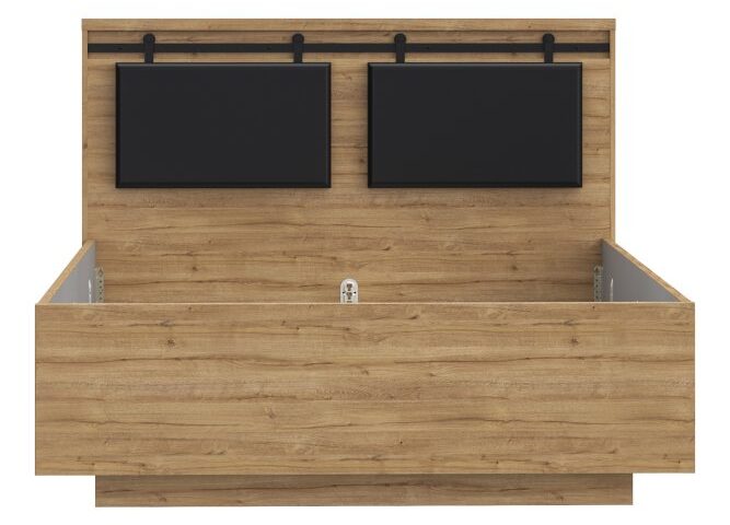 Łóżko 140x190 cm KASZIMIRO Dąb Waterford/Czarny Indeks: KZML2142-M328 KOFS-14 KONRAD stelaż łóżka