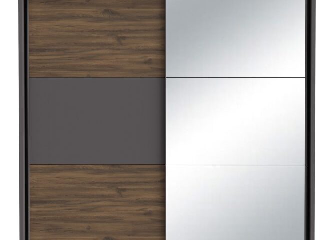 Szafa przesuwna z lustrem 230 cm PEMBURY Dąb Justus/Grafit Indeks: DLCS92314-M777 PUFS-12 PAULINA szafa