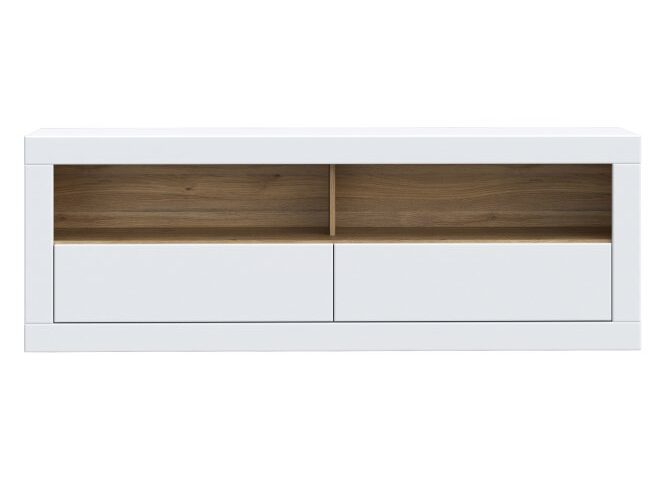 Szafka RTV z szufladami 180 cm LEFKADAS Biały/Dąb Mauvella Indeks: LFKT221-M987 LUFR-01 LUCJAN szafka RTV