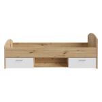 Łóżko jednoosobowe 90x200 cm z szufladami CULGOA Biały/Dąb Artisan Indeks: CUGL091-M164 CYFS-05 CYPRIAN stelaż łóżka