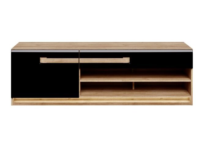 Szafka RTV z oświetleniem 160 cm ATTENTION Dąb Riviera/Czarny Indeks: ATNT122LB-M983 ANFR-02 ANITA szafka RTV