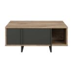 Opis Stolik JOKKAZ to nowoczesna i praktyczna konstrukcja, idealna do współczesnego salonu lub gabinetu. Jego kwadratowy blat o szerokości 100 cm to miejsce na przekąski, filiżankę kawy, książkę i pilot do telewizora. W konstrukcji znajdziesz też 2 pojemne szuflady na laptopa, ładowarki, kolorowe magazyny i podkładki filcowe. W otwartych boksach możesz przechowywać duże opakowania chusteczek lub ozdobne figurki ceramiczne. Kwadratowy stolik okolicznościowy postaw w towarzystwie pozostałych mebli z kolekcji. Stolik kawowy o szerokości i głębokości równej 10 cm i wysokości 40,9 cm sprawdzi się we wnętrzu każdego rozmiaru Efektowne połączenie Czarnego frontu z korpusem w dekorze Dąb Flagstaff Obrzeże ABS podnosi wytrzymałość mebla Pionowe czarne uchwyty ułatwiają otwieranie frontów Prowadnice z pełnym wysuwem ułatwiają sięganie po najgłębiej ukryte przedmioty Maksymalne obciążenie blatu do 20 kg Szczegóły produktu Informacje logistyczne Instrukcje montażu i karty bezpieczeństwa produktu Stolik kawowy kwadratowy z szufladami 100x100 cm JOKKAZ Dąb Flagstaff/Czarny Indeks: CFTT5114-M559 JIFS-01 JANINA stolik