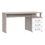 Biurko 140x60 cm z 3 szufladami RONDINO Biały Połysk/Dąb Piaskowy Indeks: RDIB211-T30 RAFB-03 RADEK biurko