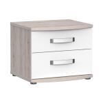 Szafka nocna 50 cm z szufladami RONDINO Dąb Piaskowy/Biały Połysk Indeks: RDILK021-T30 RAFS-06 RADEK szafka nocna