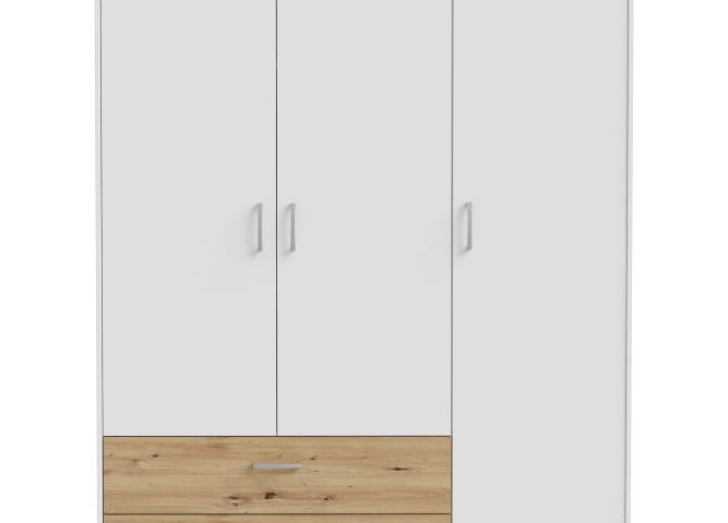 Szafa 150 cm z szufladami CULGOA Biały/Dąb Artisan Indeks: CUGS831-C853 CYFS-06 CYPRIAN szafa